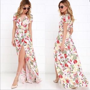 Lulu’s vine art floral wrap dress small sold out